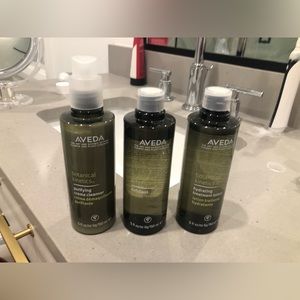 Aveda cleanser, exfoliant and hydrating treatment.